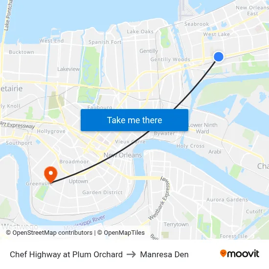 Chef Highway at Plum Orchard to Manresa Den map
