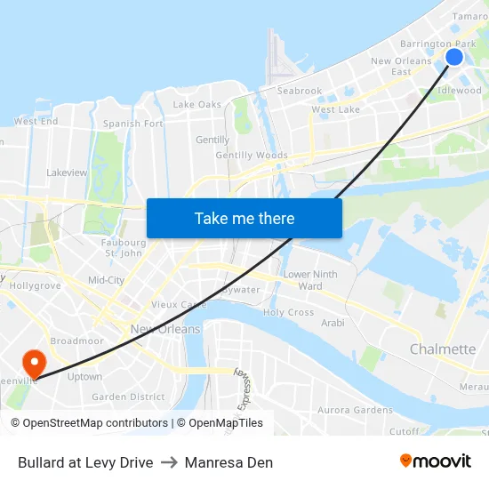 Bullard at Levy Drive to Manresa Den map