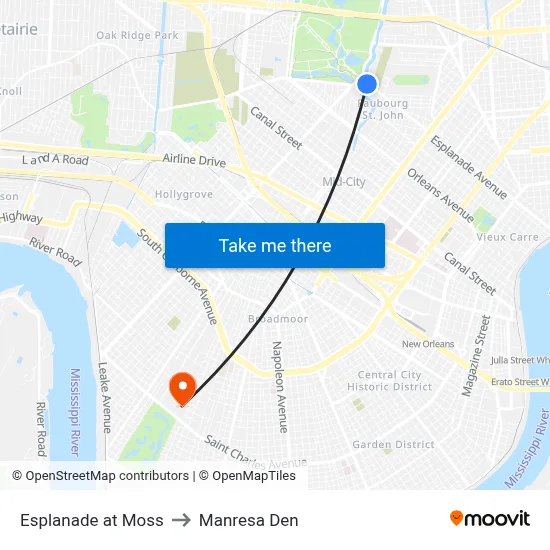 Esplanade at Moss to Manresa Den map