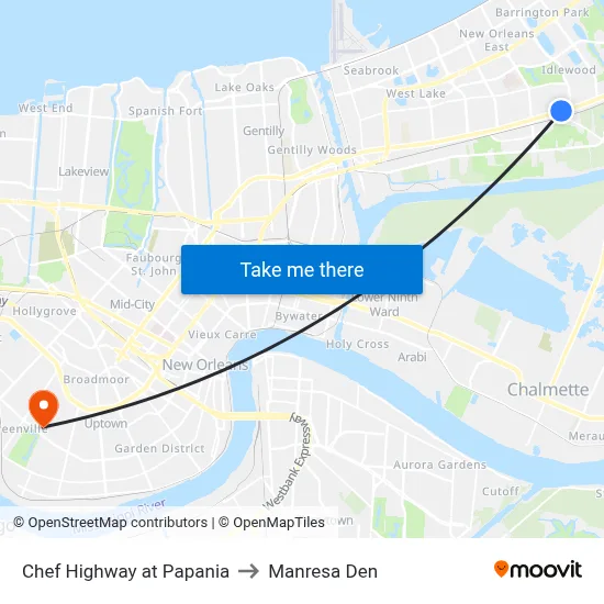 Chef Highway at Papania to Manresa Den map