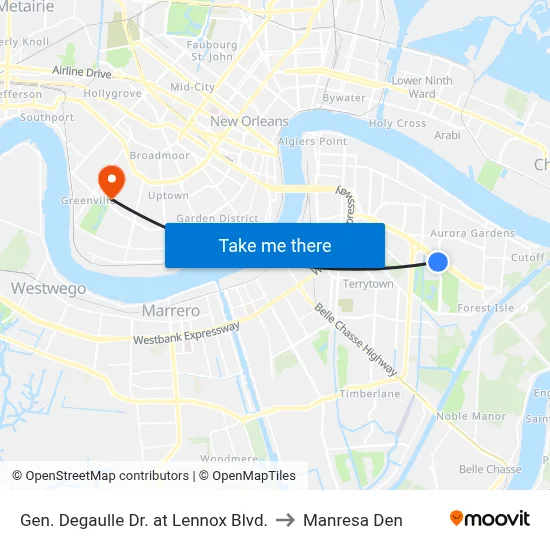 Gen. Degaulle Dr. at Lennox Blvd. to Manresa Den map