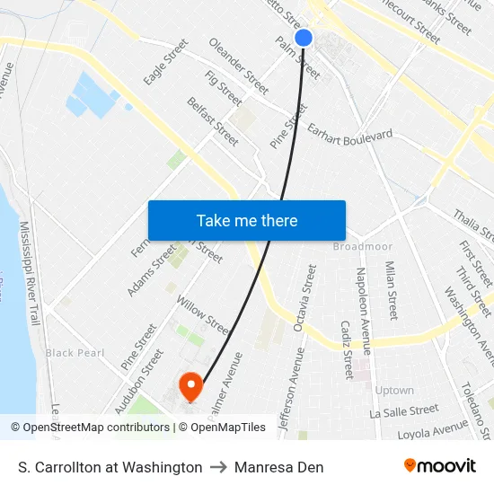 S. Carrollton at Washington to Manresa Den map