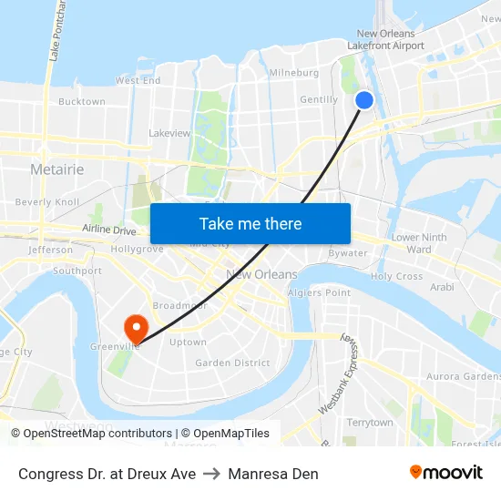 Congress Dr. at Dreux Ave to Manresa Den map
