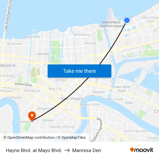 Hayne Blvd. at Mayo Blvd. to Manresa Den map