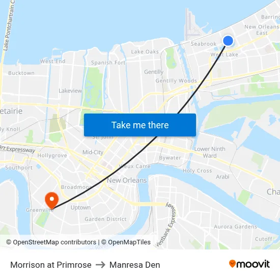 Morrison at Primrose to Manresa Den map
