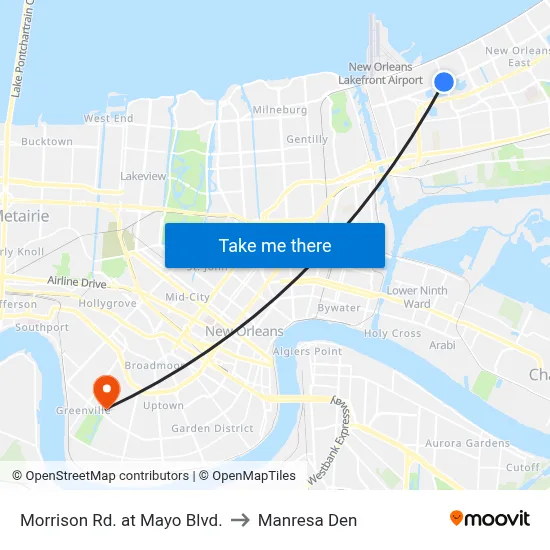 Morrison Rd. at Mayo Blvd. to Manresa Den map