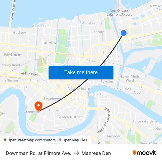 Downman Rd. at Filmore Ave. to Manresa Den map