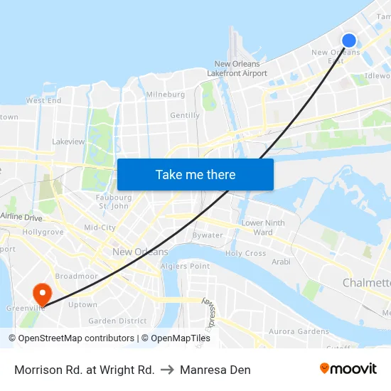 Morrison Rd. at Wright Rd. to Manresa Den map
