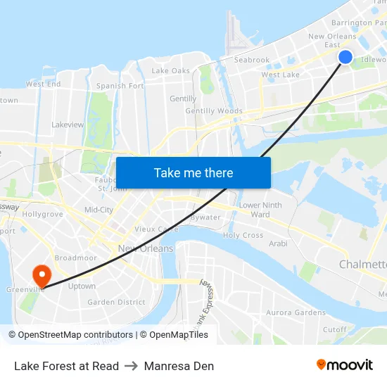 Lake Forest at Read to Manresa Den map