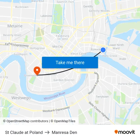 St Claude at Poland to Manresa Den map