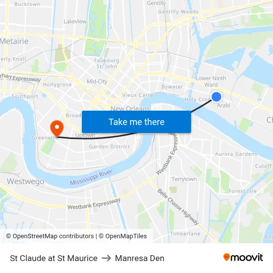 St Claude at St Maurice to Manresa Den map