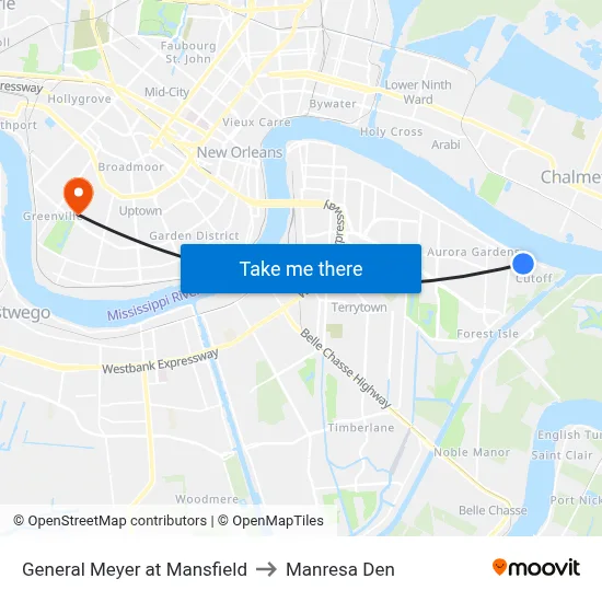 General Meyer at Mansfield to Manresa Den map
