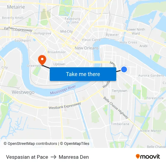 Vespasian at Pace to Manresa Den map