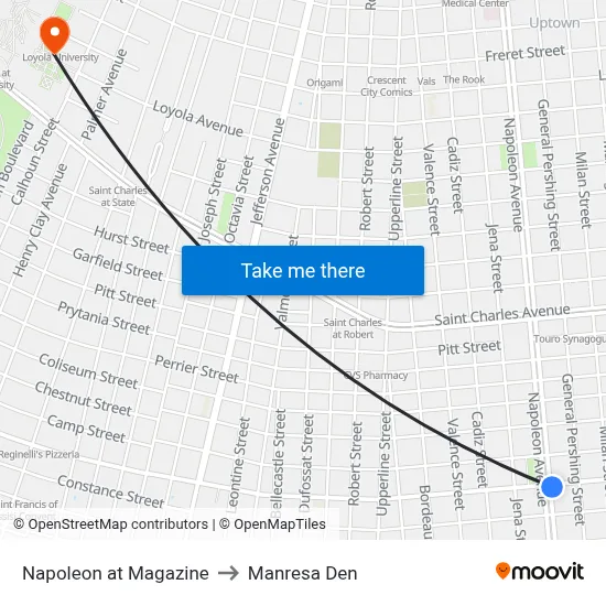 Napoleon at Magazine to Manresa Den map