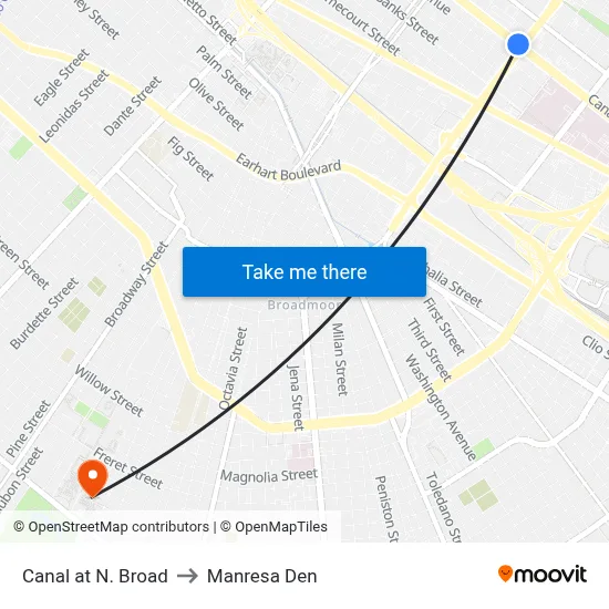 Canal at N. Broad to Manresa Den map