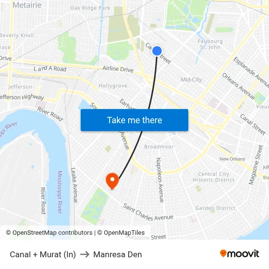 Canal + Murat (In) to Manresa Den map
