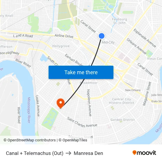 Canal + Telemachus (Out) to Manresa Den map