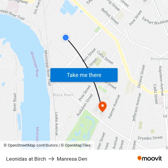 Leonidas at Birch to Manresa Den map