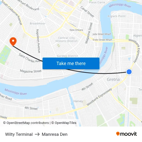 Wilty Terminal to Manresa Den map