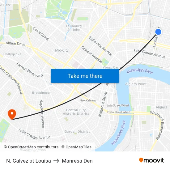 N. Galvez at Louisa to Manresa Den map