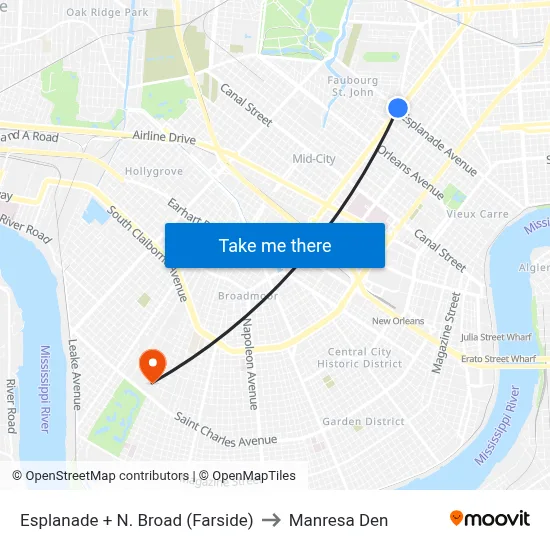 Esplanade + N. Broad (Farside) to Manresa Den map