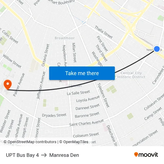 UPT Bus Bay 4 to Manresa Den map