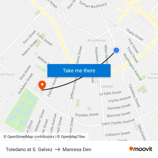 Toledano at S. Galvez to Manresa Den map