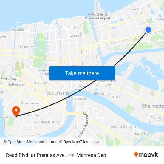 Read Blvd. at Prentiss Ave. to Manresa Den map