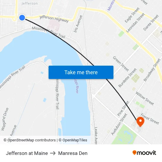 Jefferson at Maine to Manresa Den map