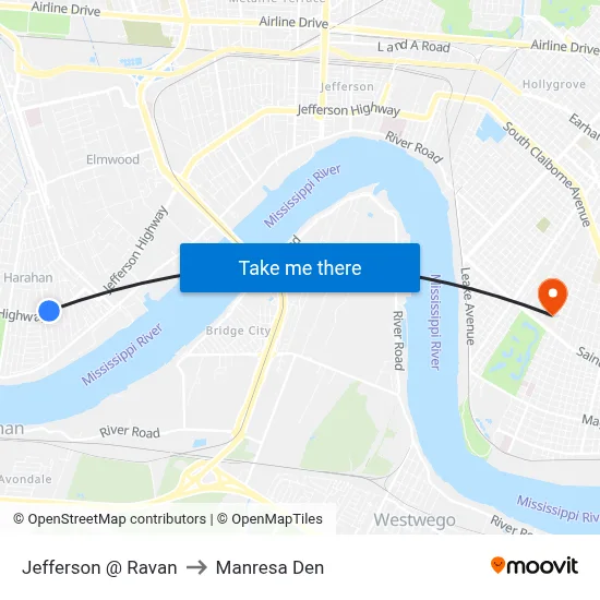 Jefferson @ Ravan to Manresa Den map