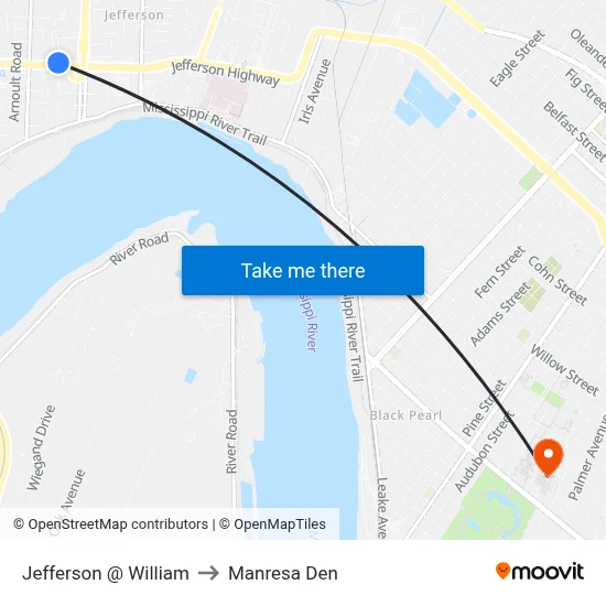 Jefferson @ William to Manresa Den map