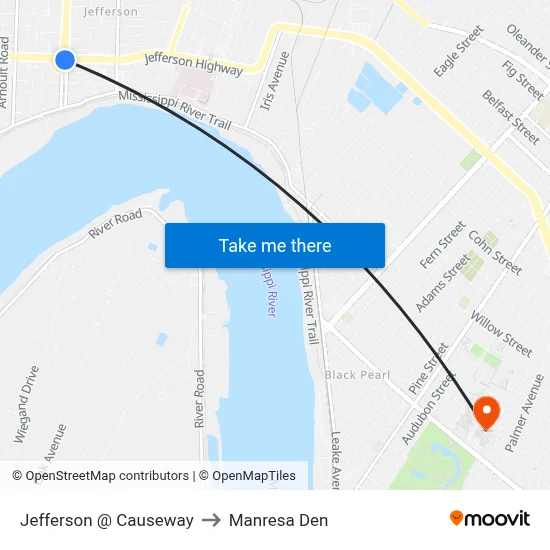 Jefferson @ Causeway to Manresa Den map