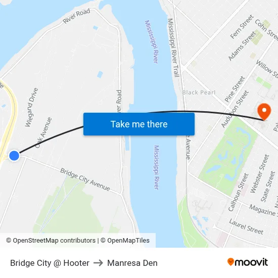 Bridge City @ Hooter to Manresa Den map