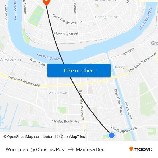 Woodmere @ Cousins/Post to Manresa Den map