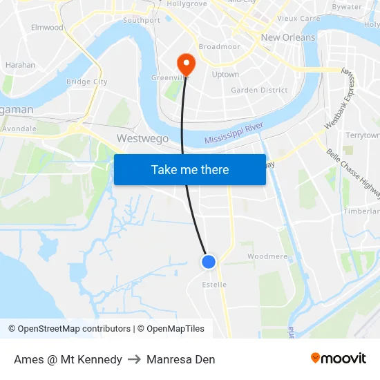 Ames @ Mt Kennedy to Manresa Den map