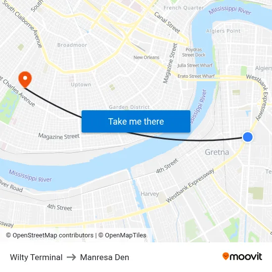Wilty Terminal to Manresa Den map