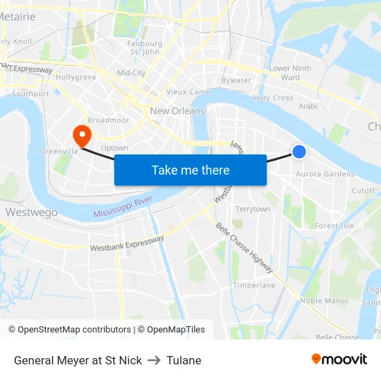 General Meyer at St Nick to Tulane map