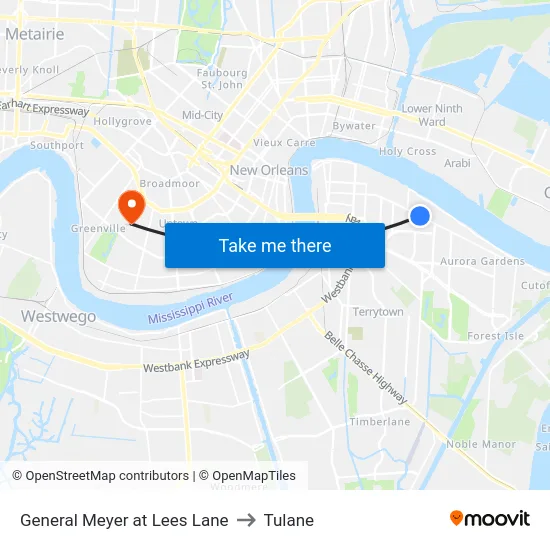 General Meyer at Lees Lane to Tulane map