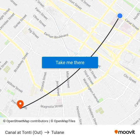 Canal at Tonti (Out) to Tulane map