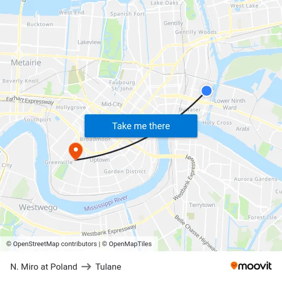 N. Miro at Poland to Tulane map