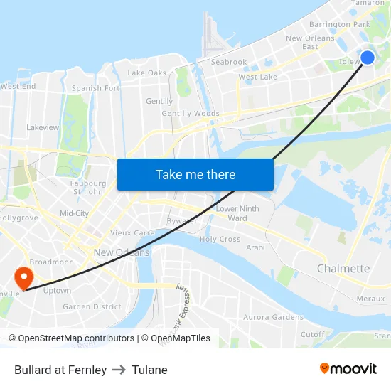 Bullard at Fernley to Tulane map