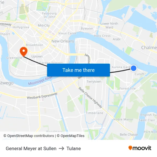 General Meyer at Sullen to Tulane map