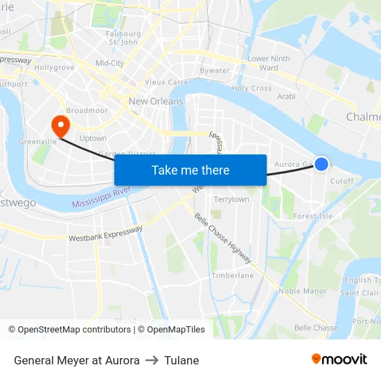 General Meyer at Aurora to Tulane map