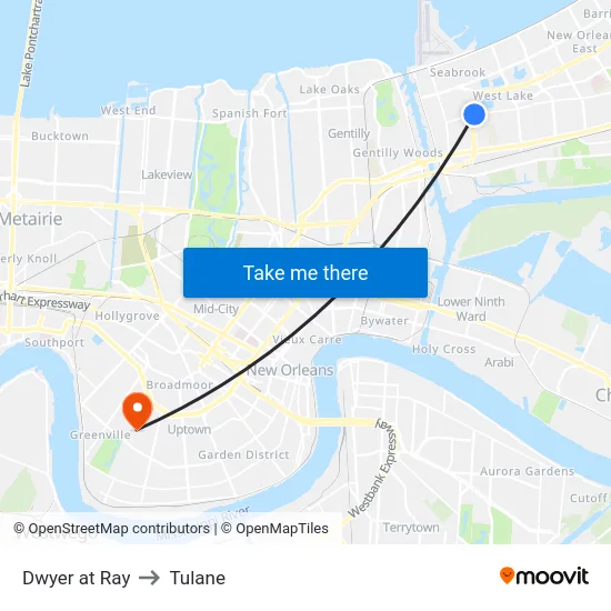 Dwyer at Ray to Tulane map