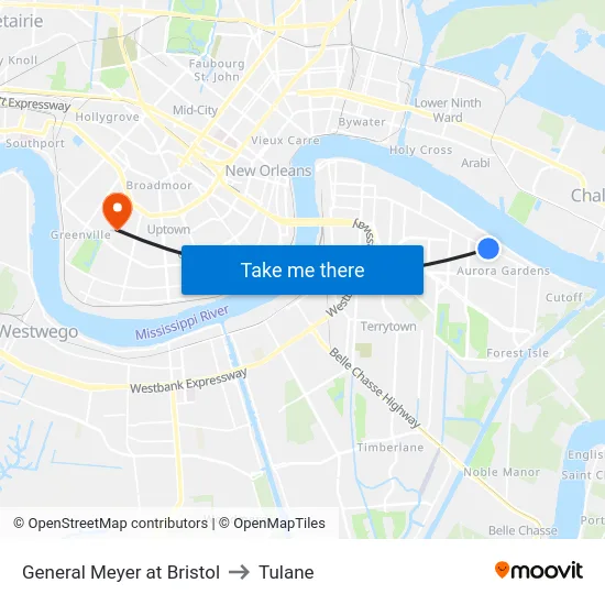 General Meyer at Bristol to Tulane map