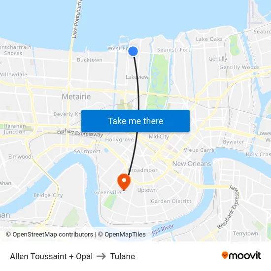 Allen Toussaint + Opal to Tulane map