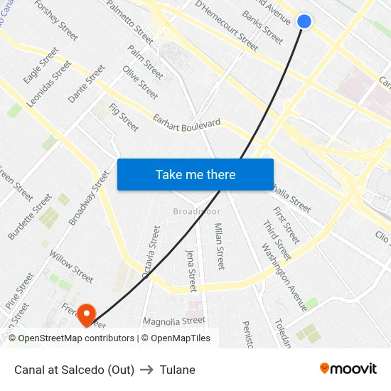 Canal at Salcedo (Out) to Tulane map