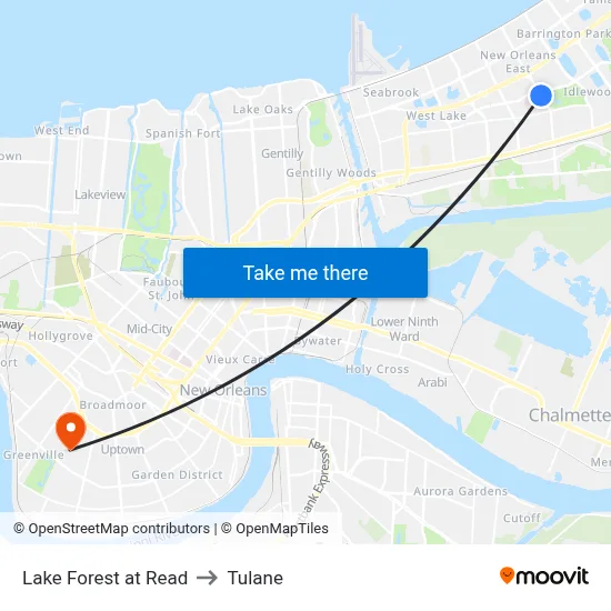 Lake Forest at Read to Tulane map