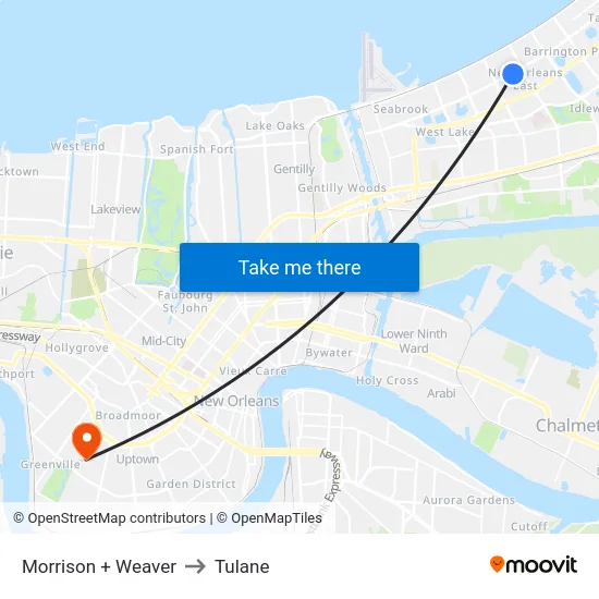 Morrison + Weaver to Tulane map