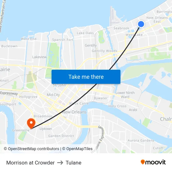 Morrison at Crowder to Tulane map
